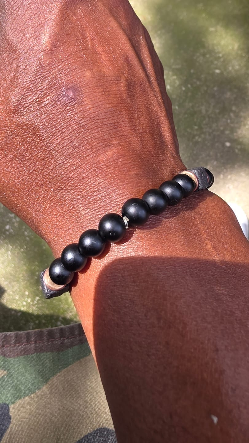 Customer photo review of FuAttract Grounding Protection & Stability Lava Rock Black Onyx Vintage Bracelet