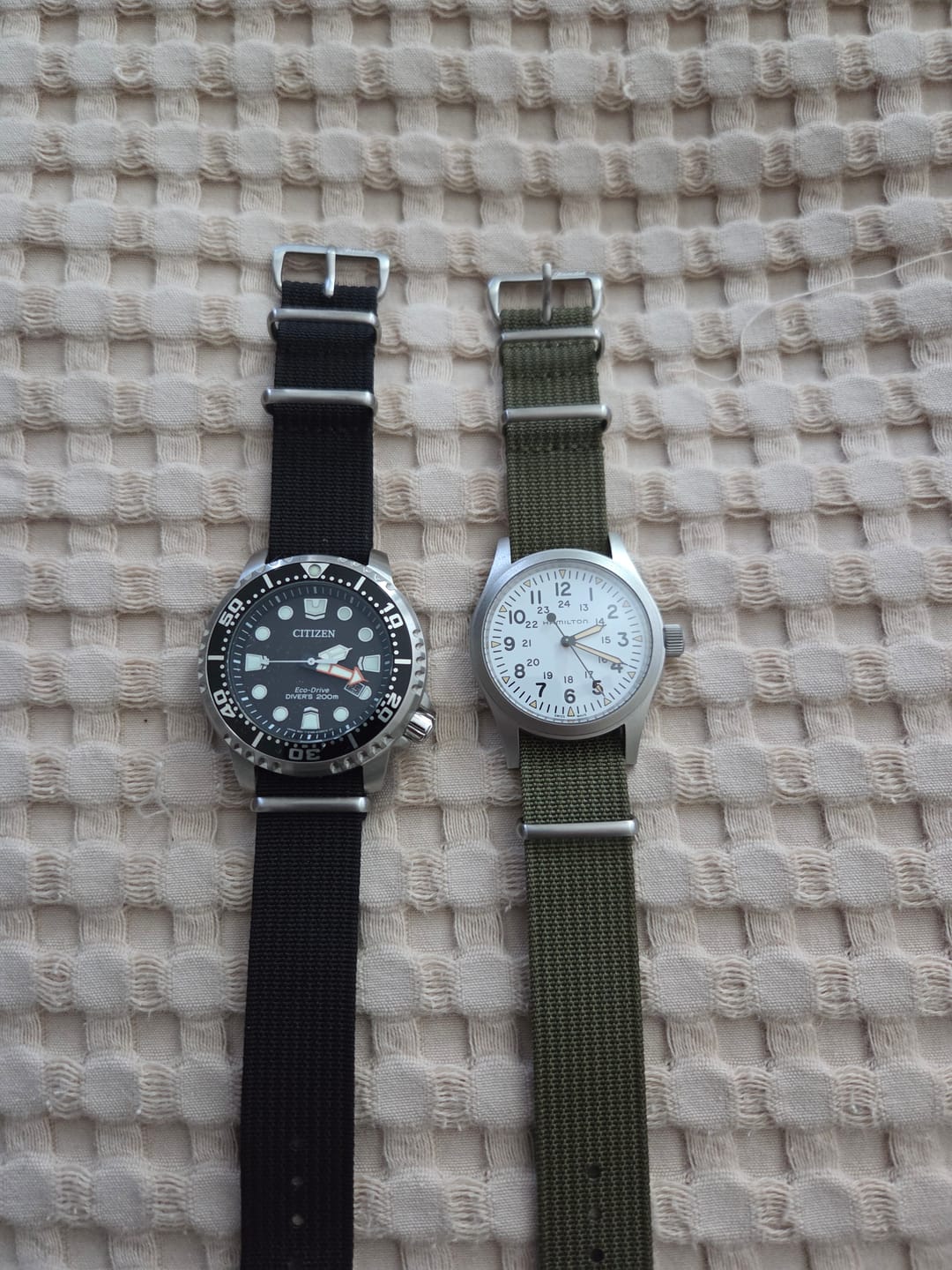 Customer photo review of Ribbed Military Nylon Watch Strap - Black