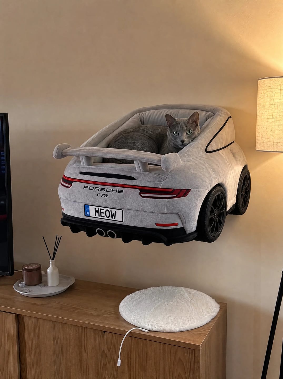 Customer photo review of DriftPaws™ Luxury Car Beds for Cats