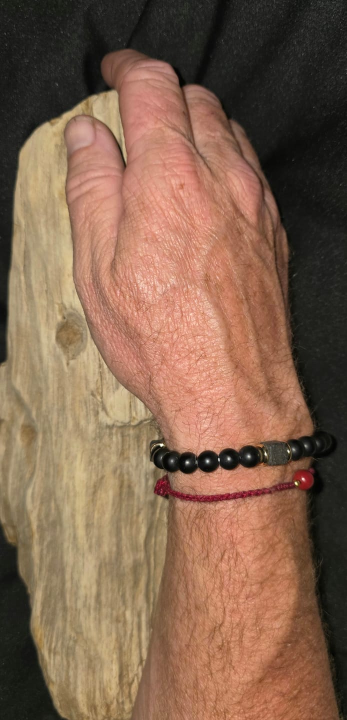Customer photo review of FuAttract Grounding Protection & Stability Lava Rock Black Onyx Vintage Bracelet