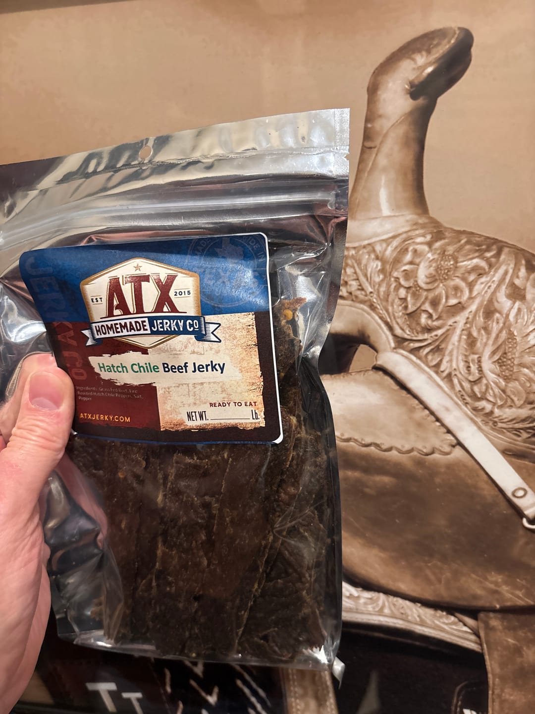 Customer photo review of Spicy Hatch Chile Beef Jerky