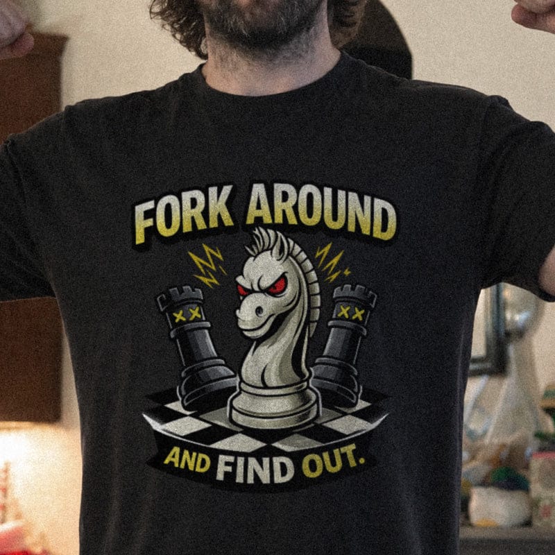 Customer photo review of Fork & Find Out Chess T-Shirt