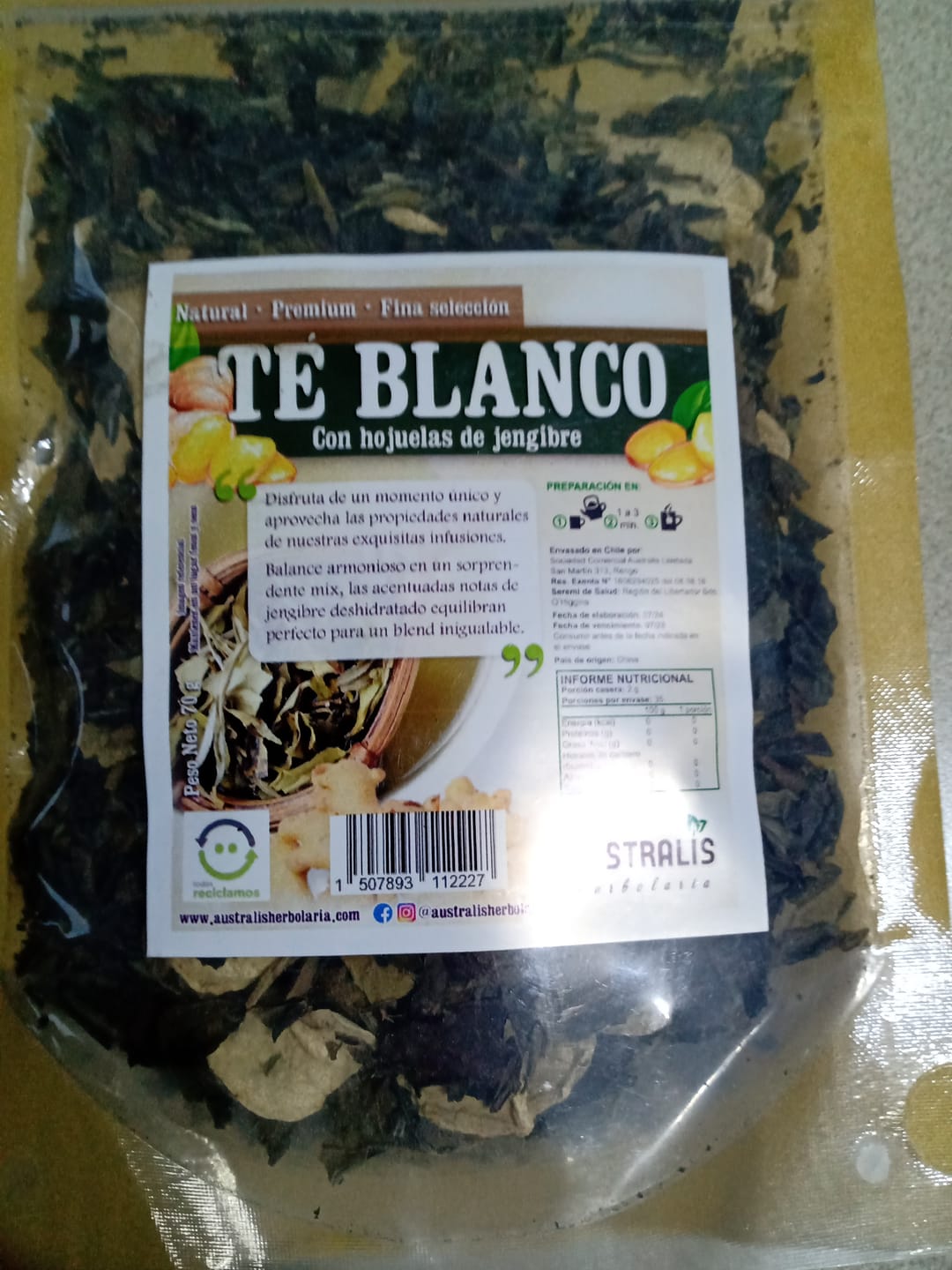 Customer photo review of Té Blanco