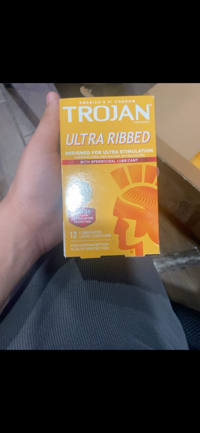 Customer photo review of Trojan Ultra Ribbed Spermicidal Lubricated Latex Condoms (108 Pcs Lot)