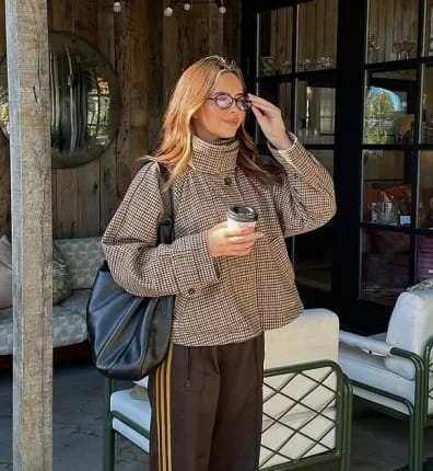 Customer photo review of Denise Houndstooth Cropped Jacket