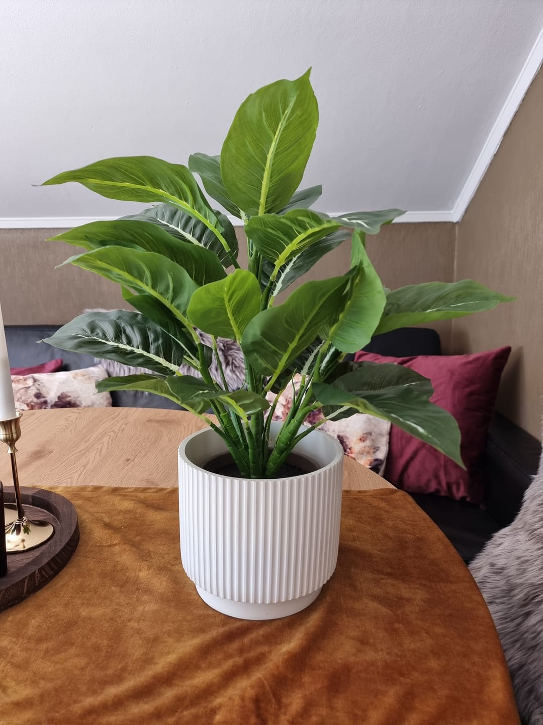 Customer photo review of Evergreen kunstig plante grønn grå med potte 49 cm