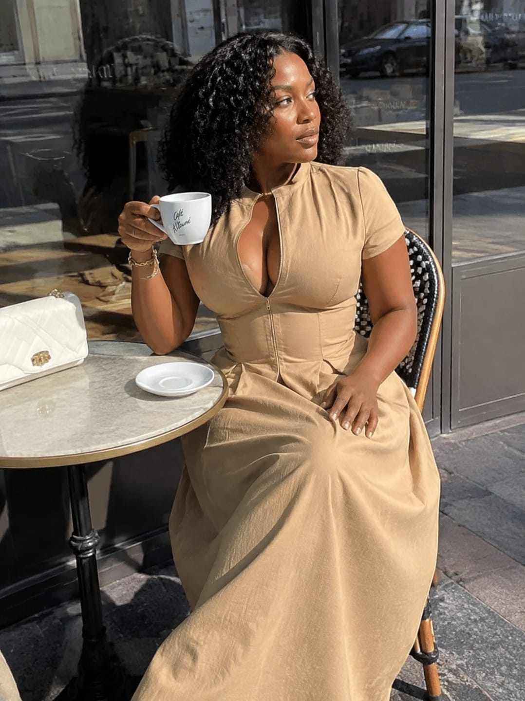 Customer photo review of Zip Front Maxi Dress
