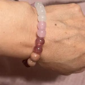 Customer photo review of FuAttract Self Love & Emotional Balance Garnet Rose Quartz White Jade Energy Bracelet