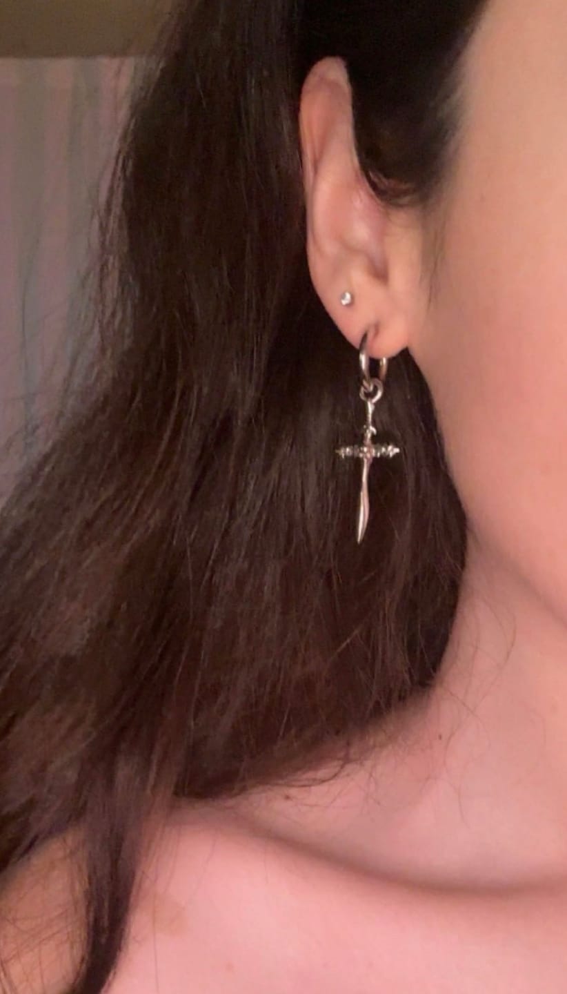 Customer photo review of DYT SWORD EARRING