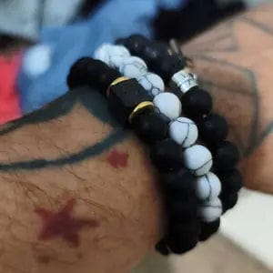 Customer photo review of FuAttract Grounding Protection & Stability Lava Rock Black Onyx Vintage Bracelet