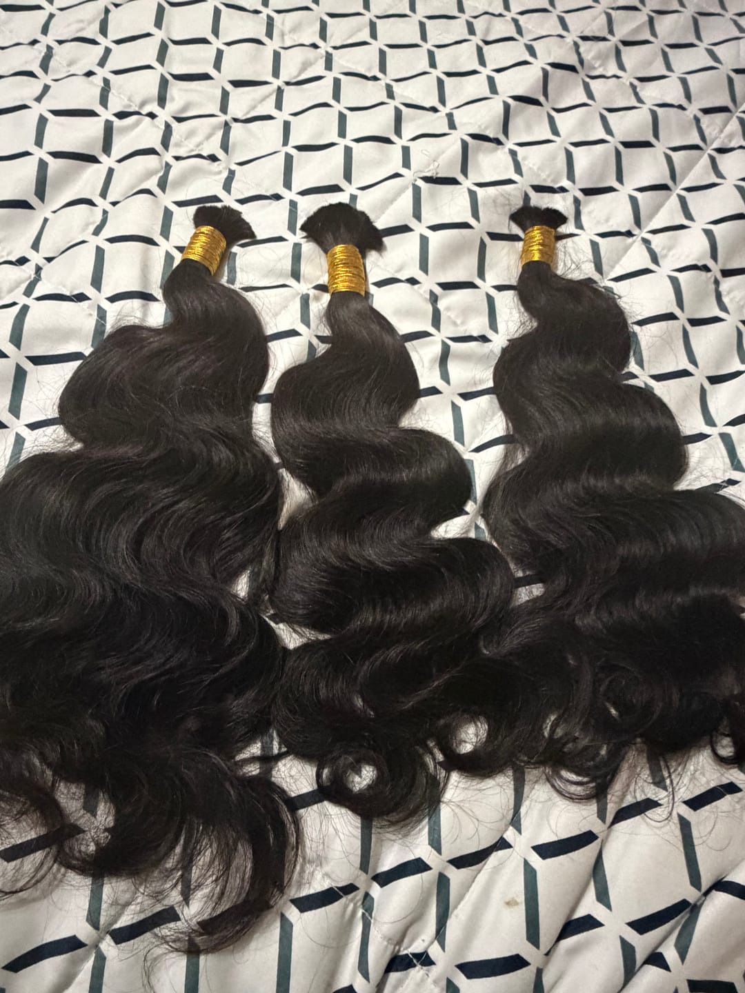 Customer photo review of Double Drawn Burmese Body Wave Human Braiding Hair