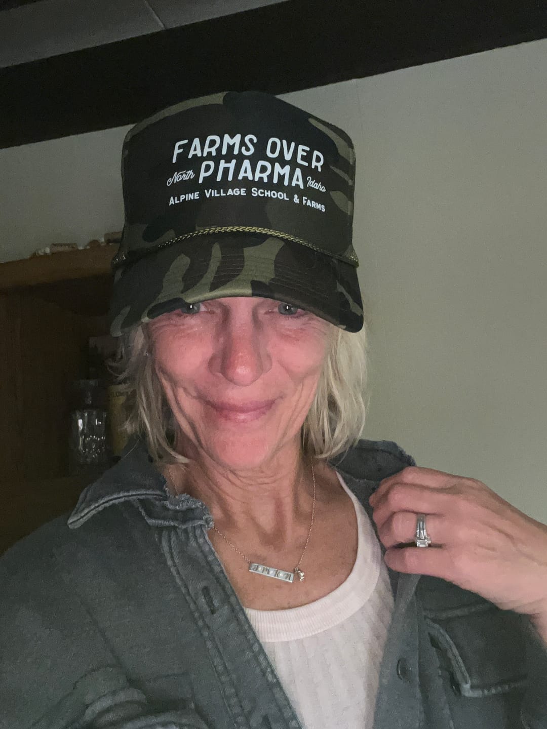 Customer photo review of Farms Over Pharma Trucker Hat (Forest/Camo)