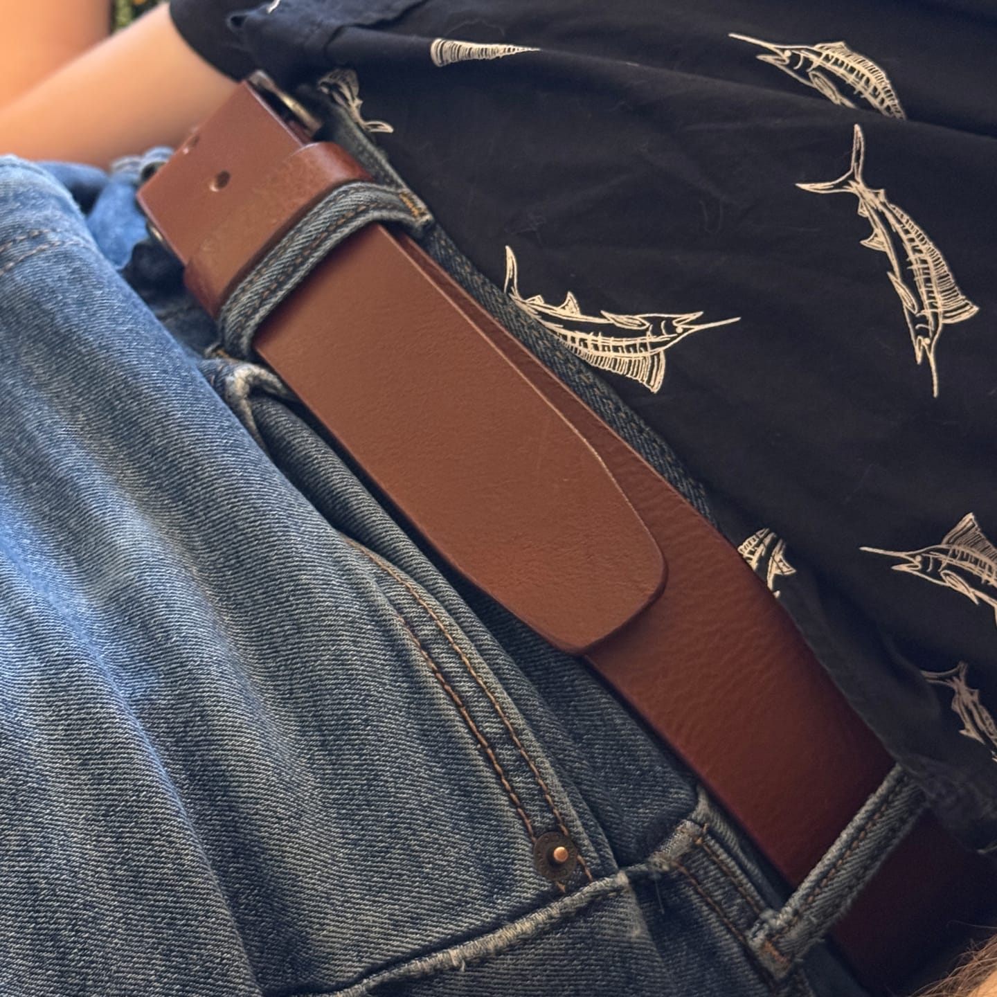 Customer photo review of The Long Haul Belt - Brown Classic 100% Full-Grain Leather Belt