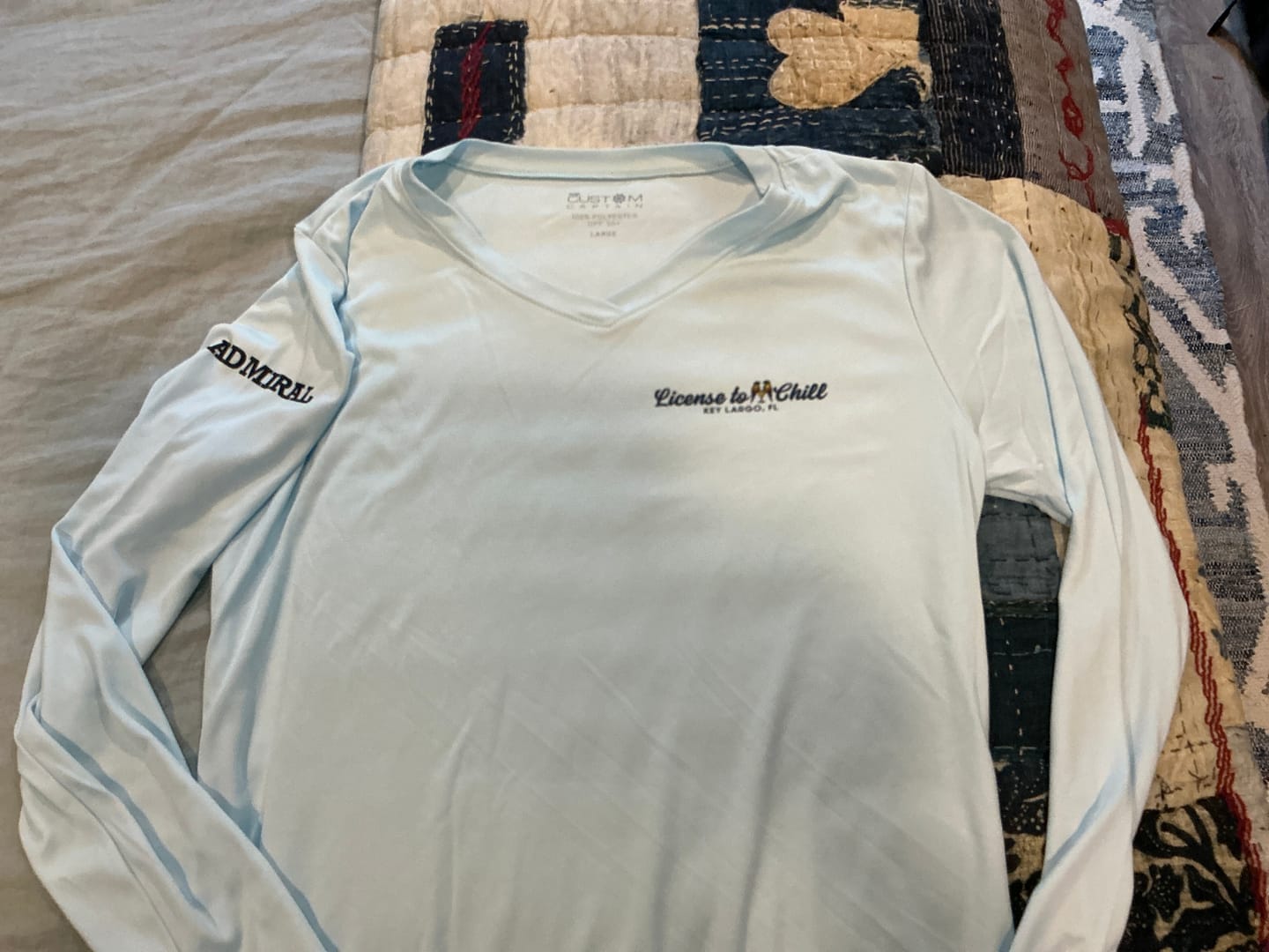 Customer photo review of Womens Captain & Crew Drifit Custom Boat Shirts - Long Sleeve