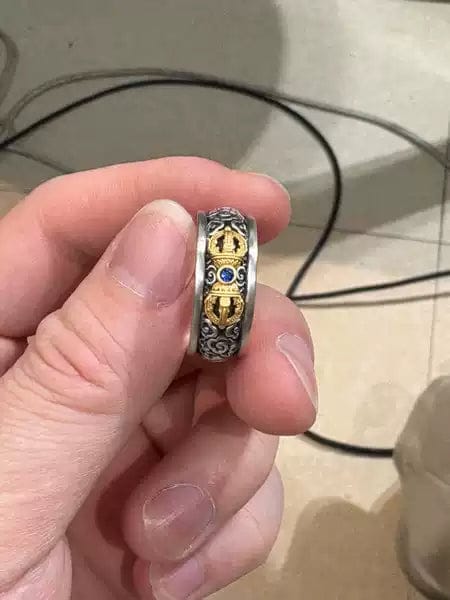 Customer photo review of FuAttract Protection Strength & Wisdom Vintage Antique Vajra Pestle Energy Ring
