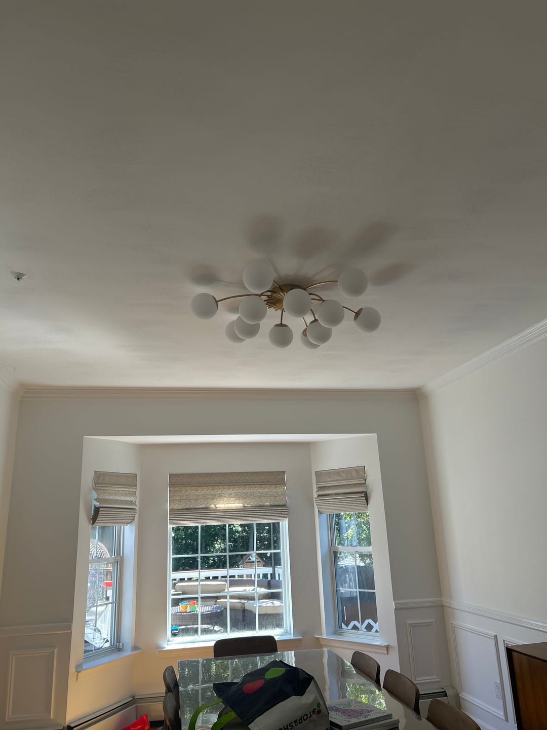 Customer photo review of Blossom 12-Light Opal Glass Bubble Semi Flush Chandelier