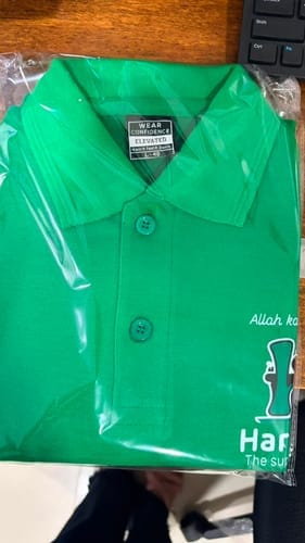 Customer photo review of Customized Polo T-Shirt With Your Company Logo | PrintMine.in