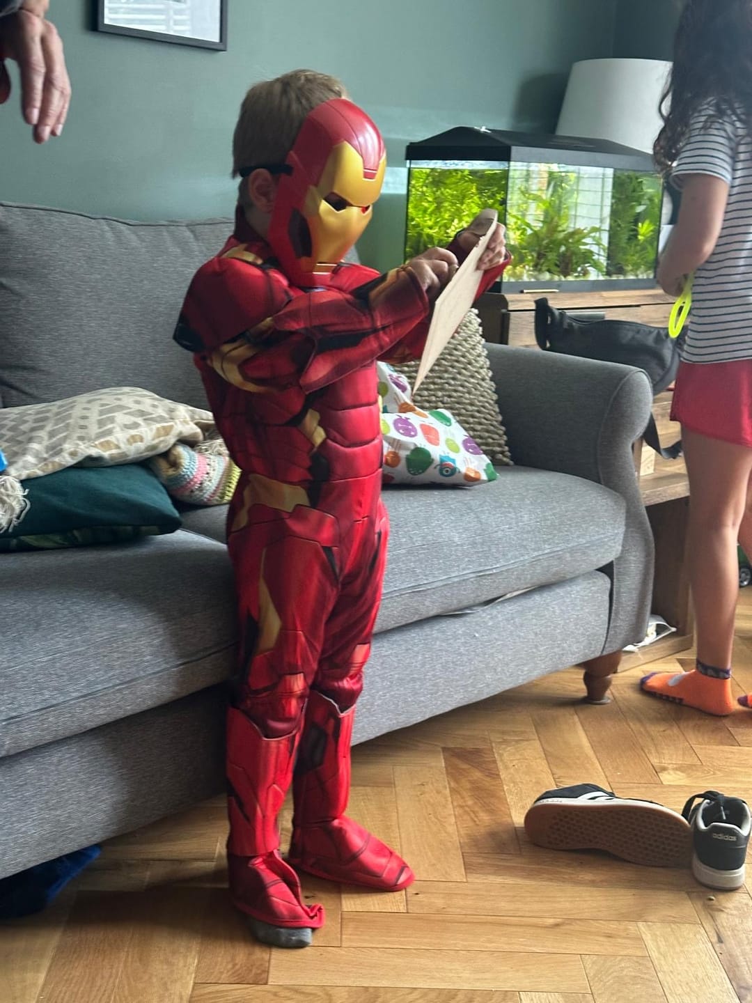 Customer photo review of Iron Man Deluxe Kids Costum
