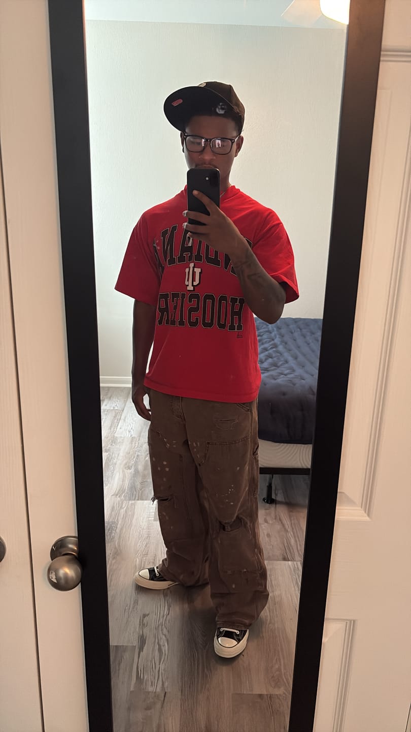 Customer photo review of Omirad Distressed Workwear Denim Pants