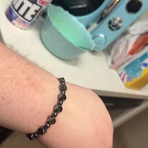 Customer photo review of FuAttract Protection Strength & Grounding Energy Black Hematite Faceted Bead Bracelet