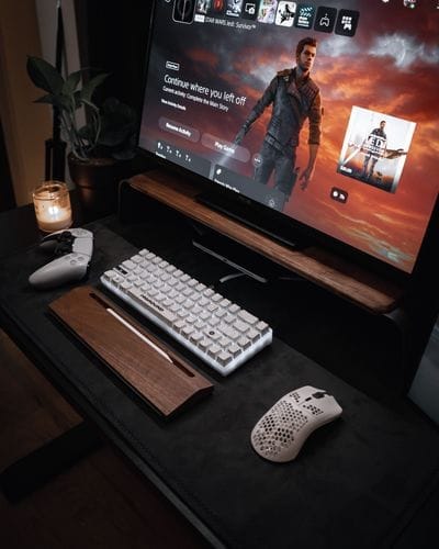 Customer photo review of SUEDE DESK RUG