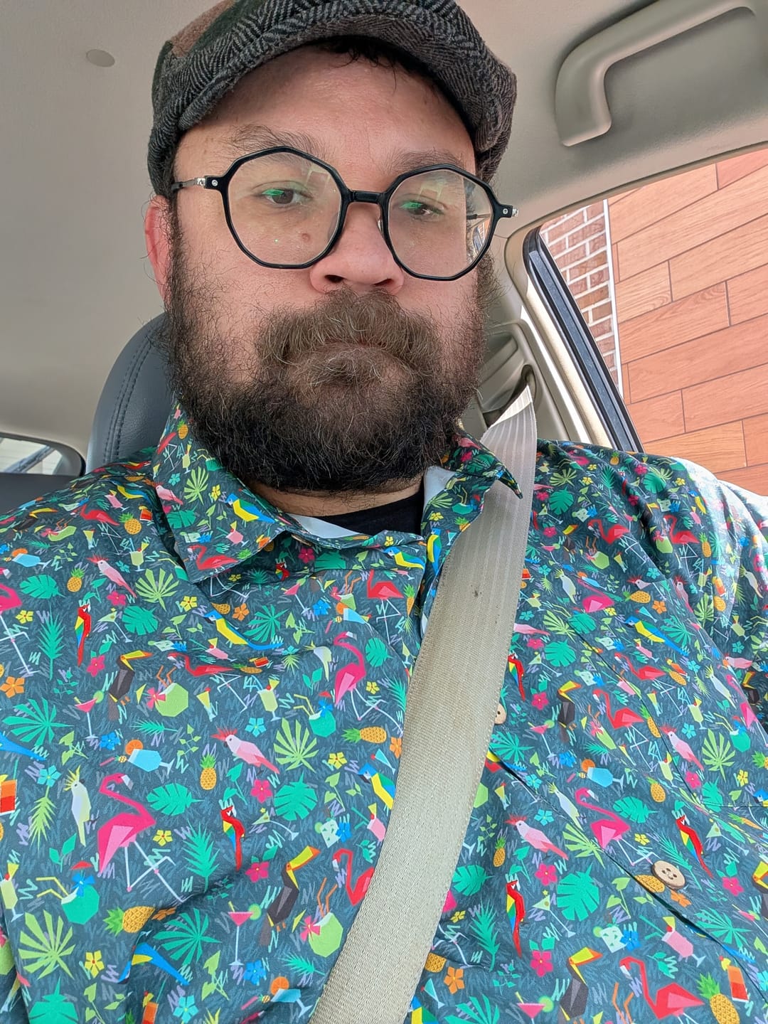 Customer photo review of Super Stretch - Poolside Chillin Hawaiian Shirt