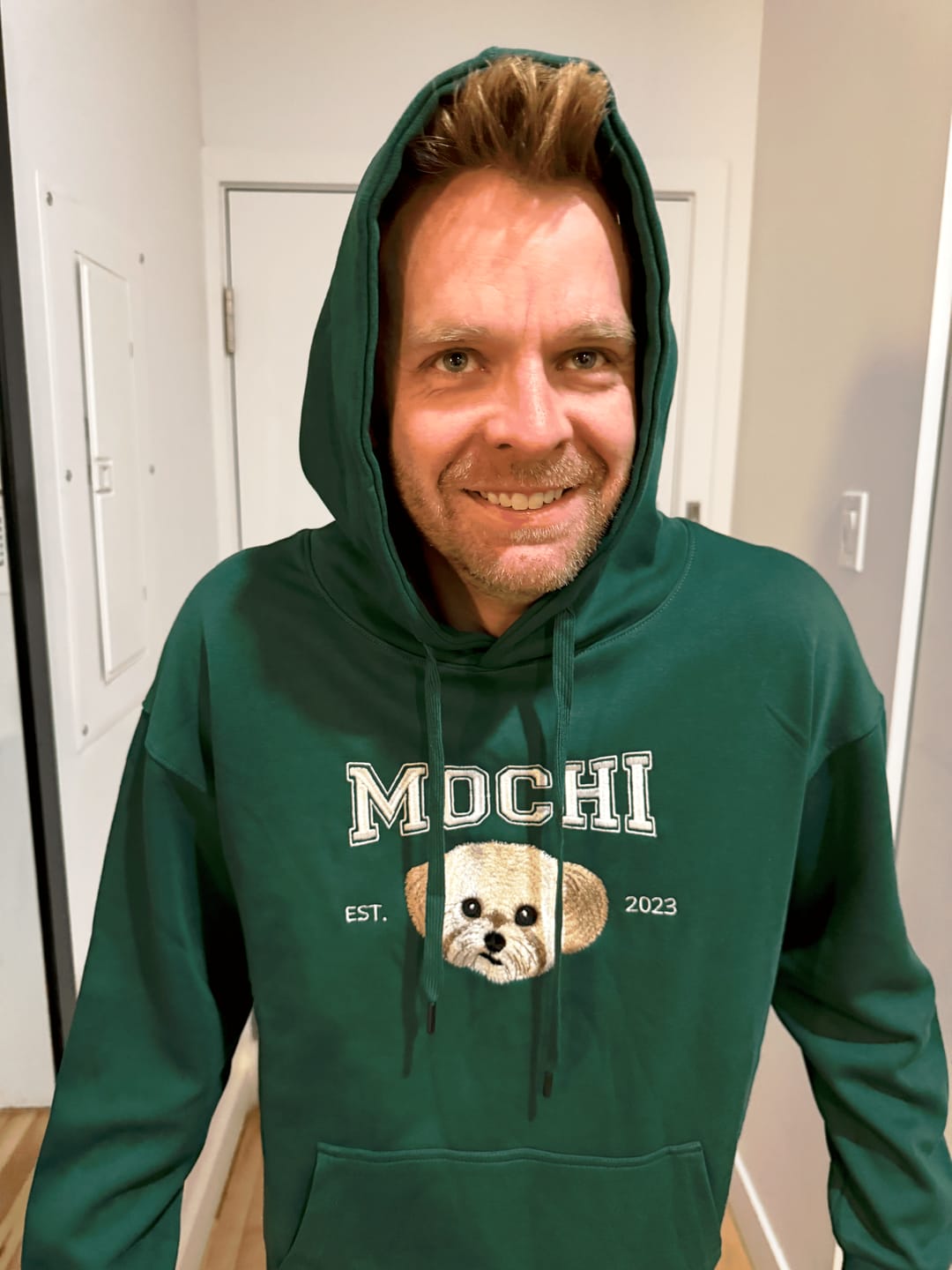 Customer photo review of Custom Pet Embroidered Campus Stitch Hoodie