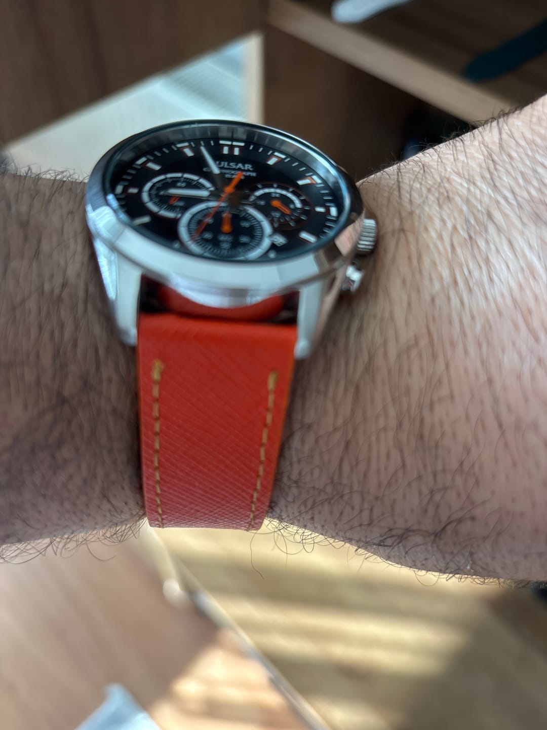 Customer photo review of Klasik Saat Deri Kordon Saat Kayışı Turuncu -Saffiano