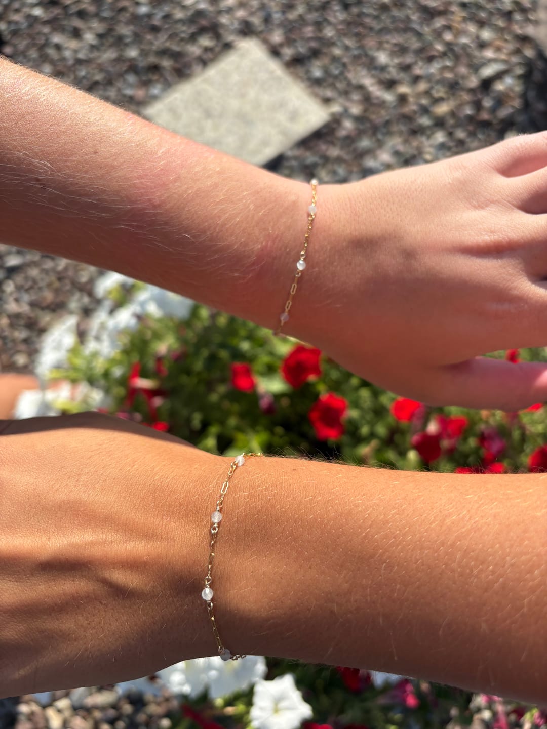 Customer photo review of Genuine Rainbow Moonstone Chain, S77, G77