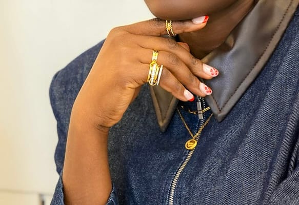 Customer photo review of Hella Gold Stacked Ring
