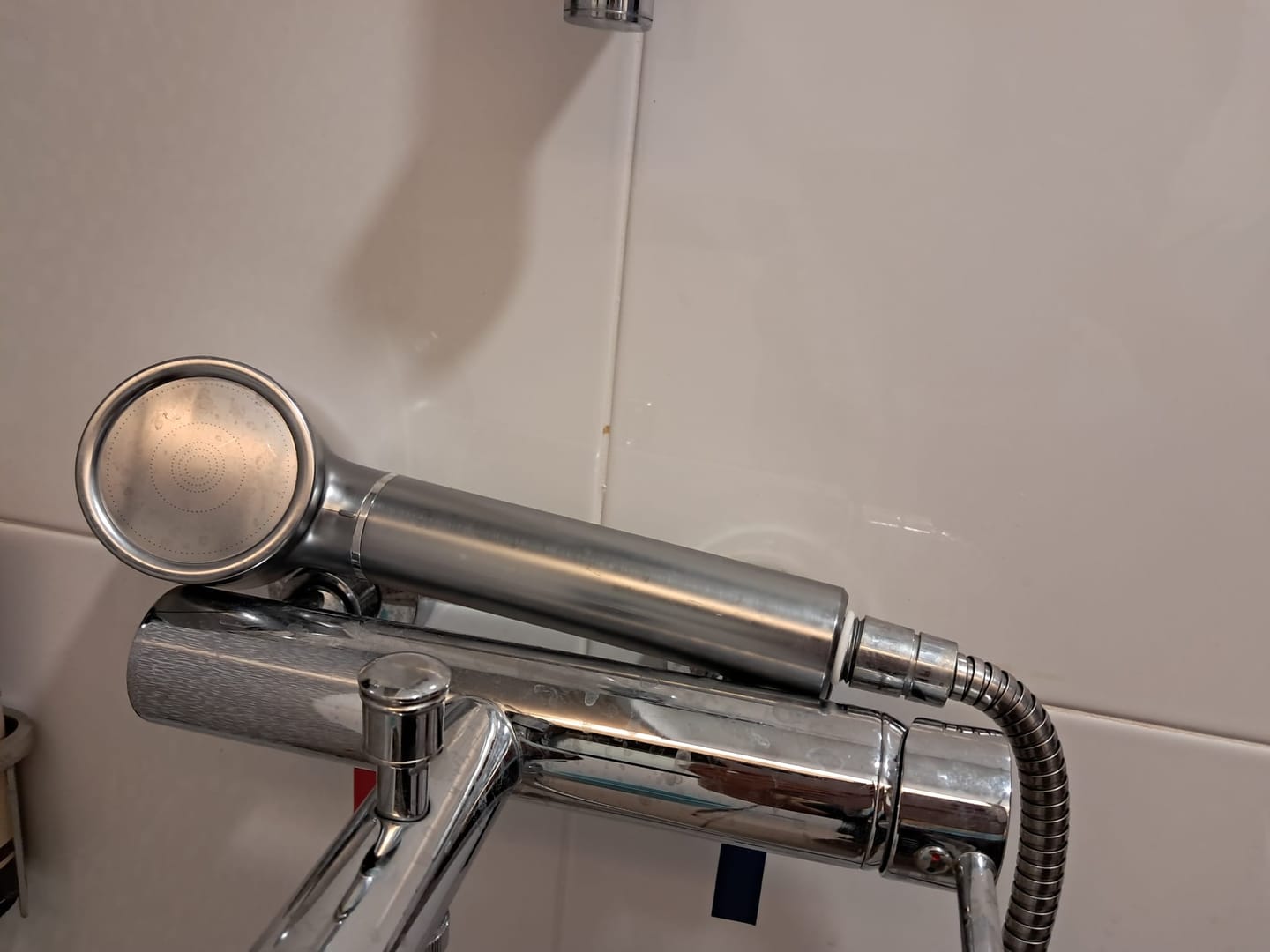 Customer photo review of Filtered Showerhead - Brushed Chrome