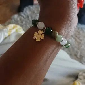 Customer photo review of FuAttract Growth Harmony & Positive Energy Green Aventurine Moonstone Unakite Chrysocolla Forest Style Bracelet