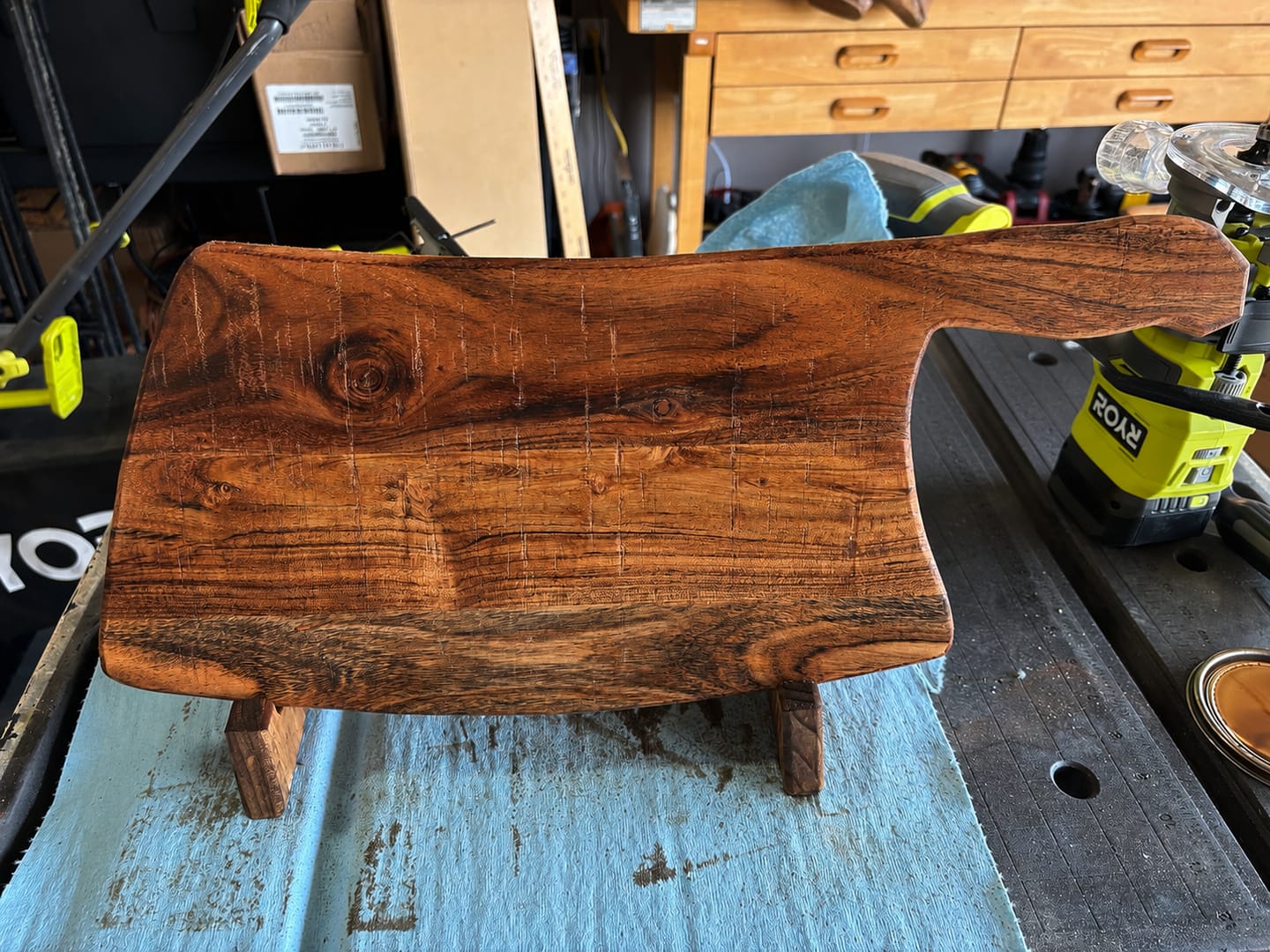 Customer photo review of 20x10" Cleaver Serving Board Acrylic Router Template