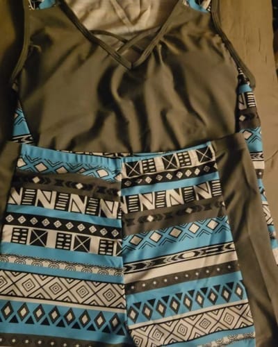 Customer photo review of ⏰LAST DAY 50% OFF -Women's Tummy Control Tankini Set with Built-In Bra – Flattering Boho Swimwear with Shorts
