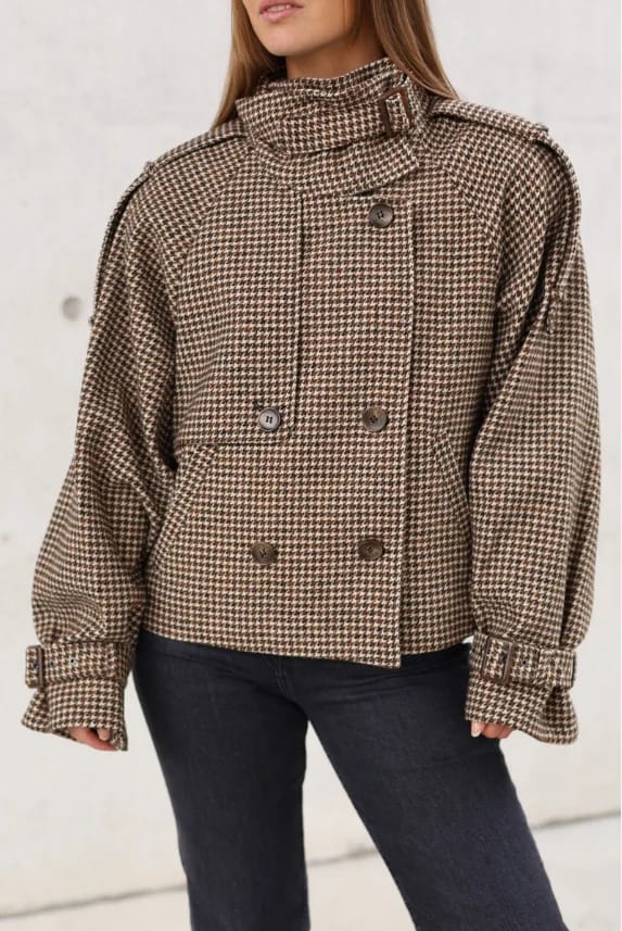 Customer photo review of Denise Houndstooth Cropped Jacket