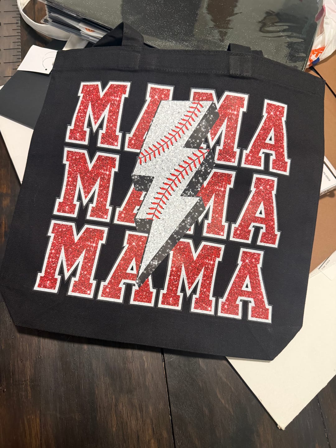 Customer photo review of ADULT Baseball Mama DTF TRANSFER