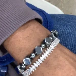 Customer photo review of FuAttract Protection Strength & Grounding Energy Black Hematite Faceted Bead Bracelet