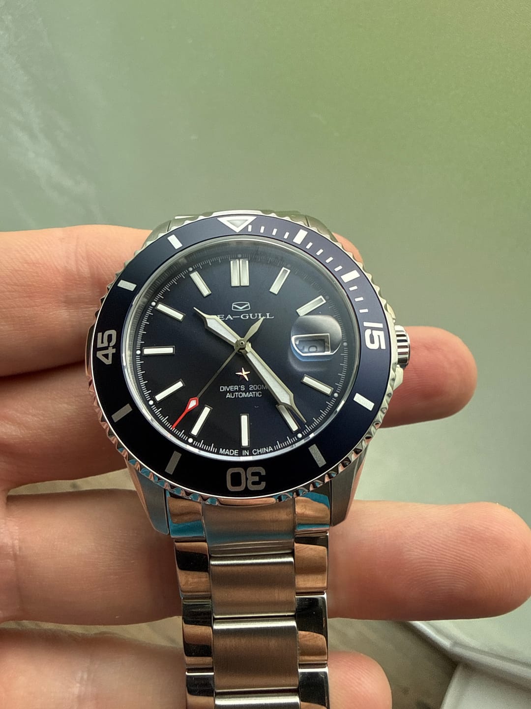 Customer photo review of Ocean Series 200m Waterproof Magnified Date Window Dive Watch 44mm