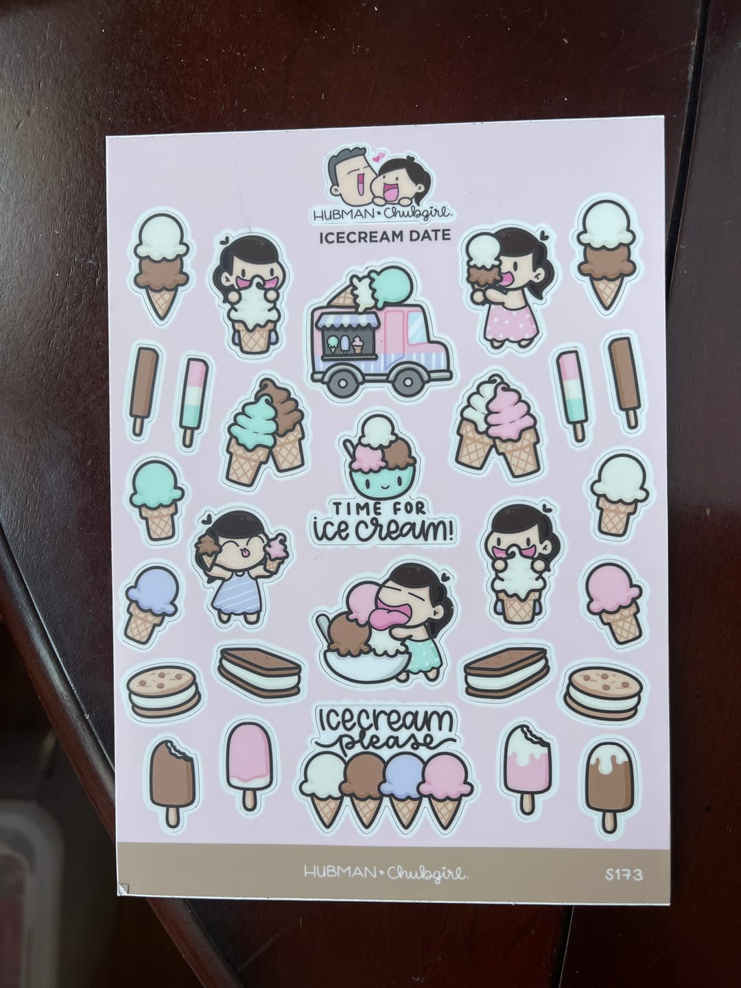 Customer photo review of Icecream Date Sticker Sheet