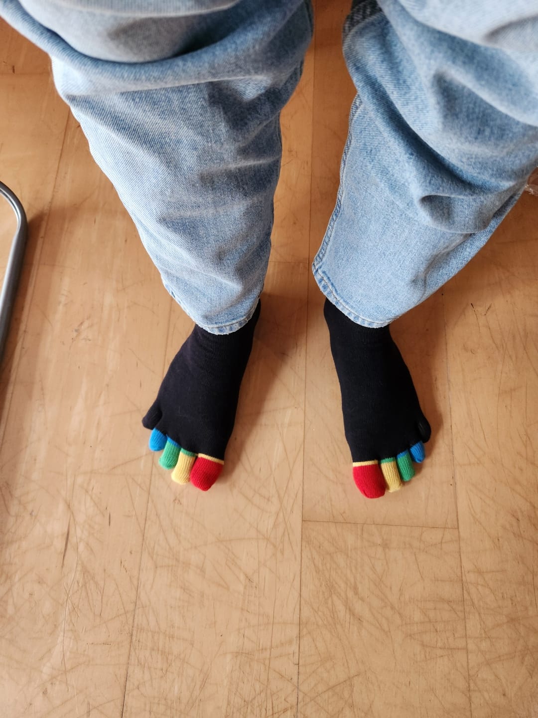 Customer photo review of Zehensocken schwarz mit bunten Zehen  80% Baumwolle unisex