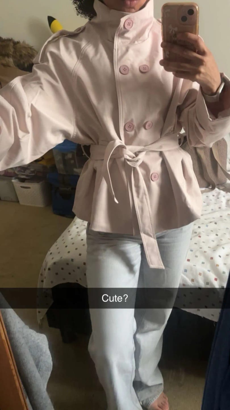 Customer photo review of Amy Belted Trench Jacket