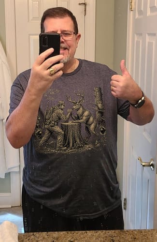 Customer photo review of Deer Hunter Arm Wrestling T-Shirt