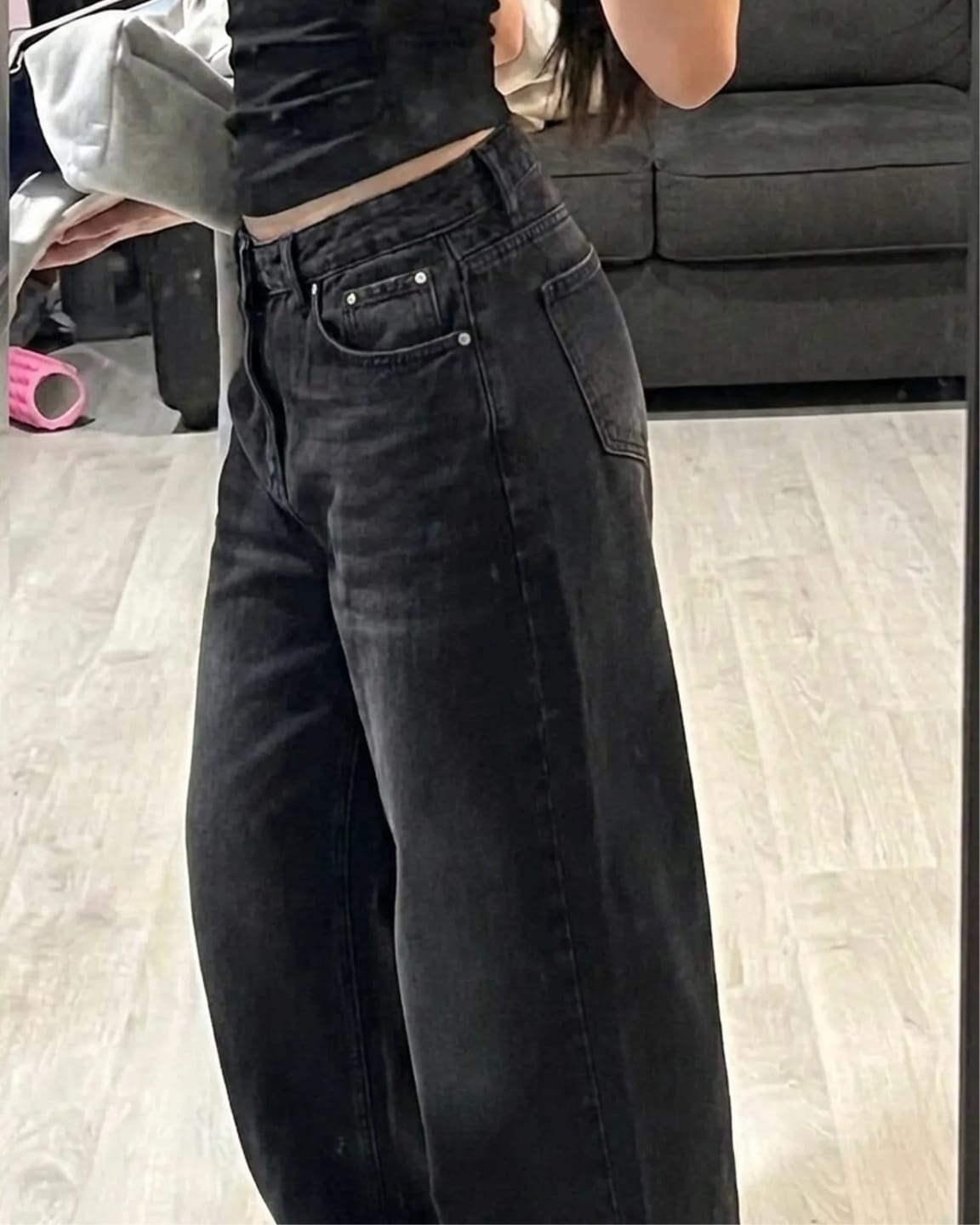 Customer photo review of BASIC WASH BAGGY JEANS