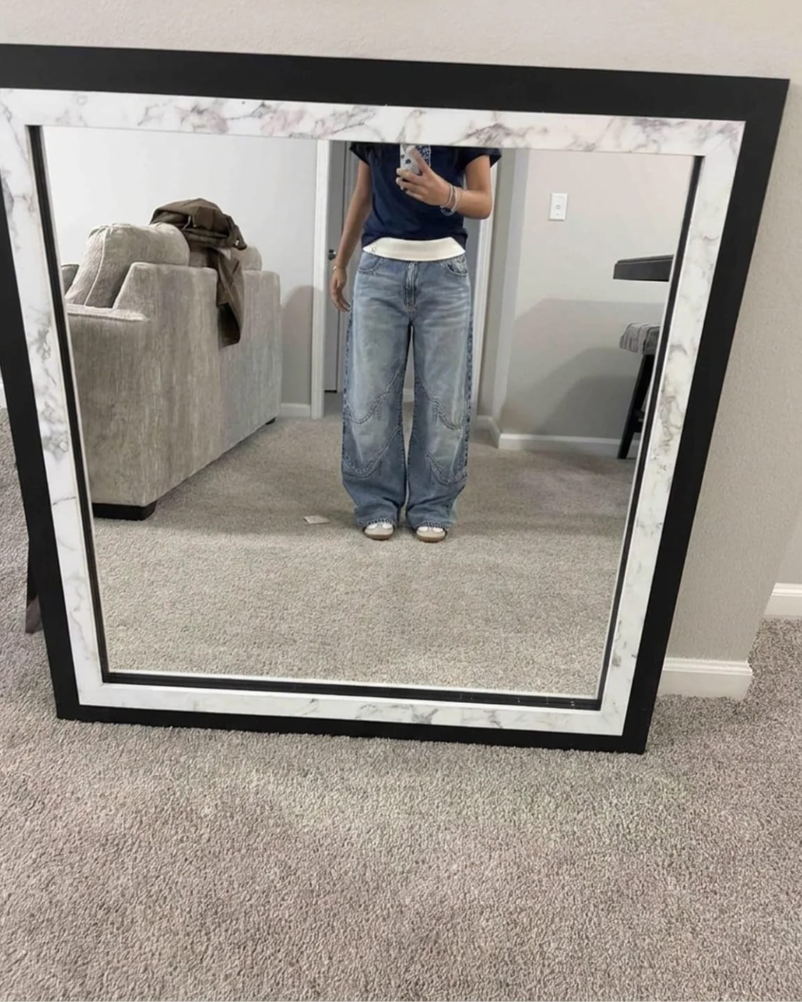 Customer photo review of ELASTIC RETRO BAGGY JEANS