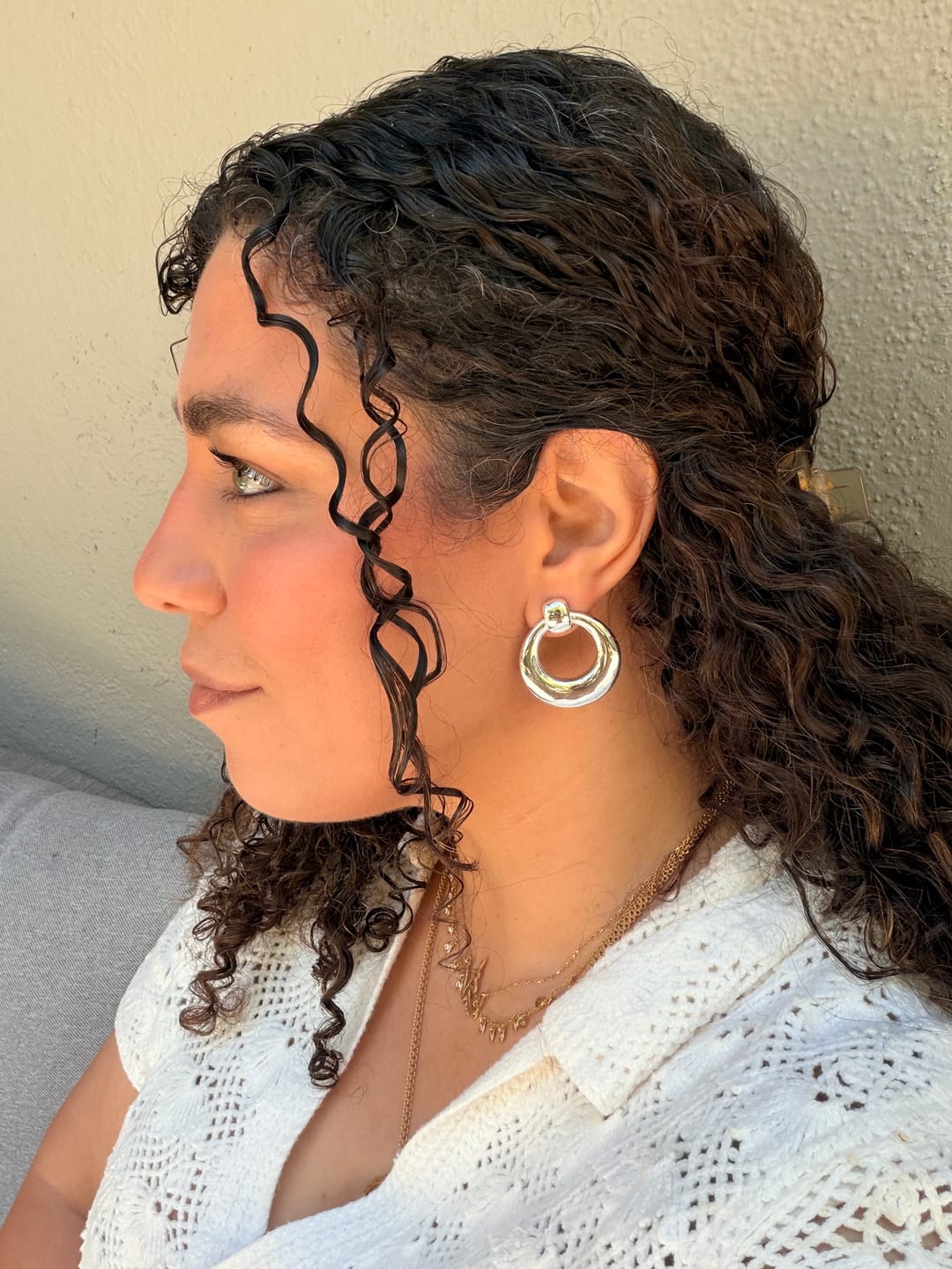 Customer photo review of Halo Earrings
