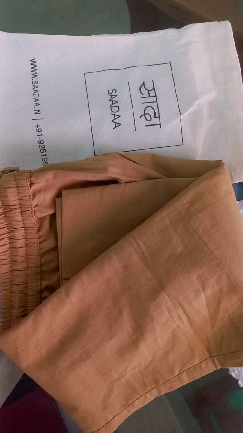 Customer photo review of Women Coffee Brown Cotton Straight Pant