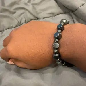 Customer photo review of FuAttract Protection Strength & Grounding Energy Black Hematite Faceted Bead Bracelet