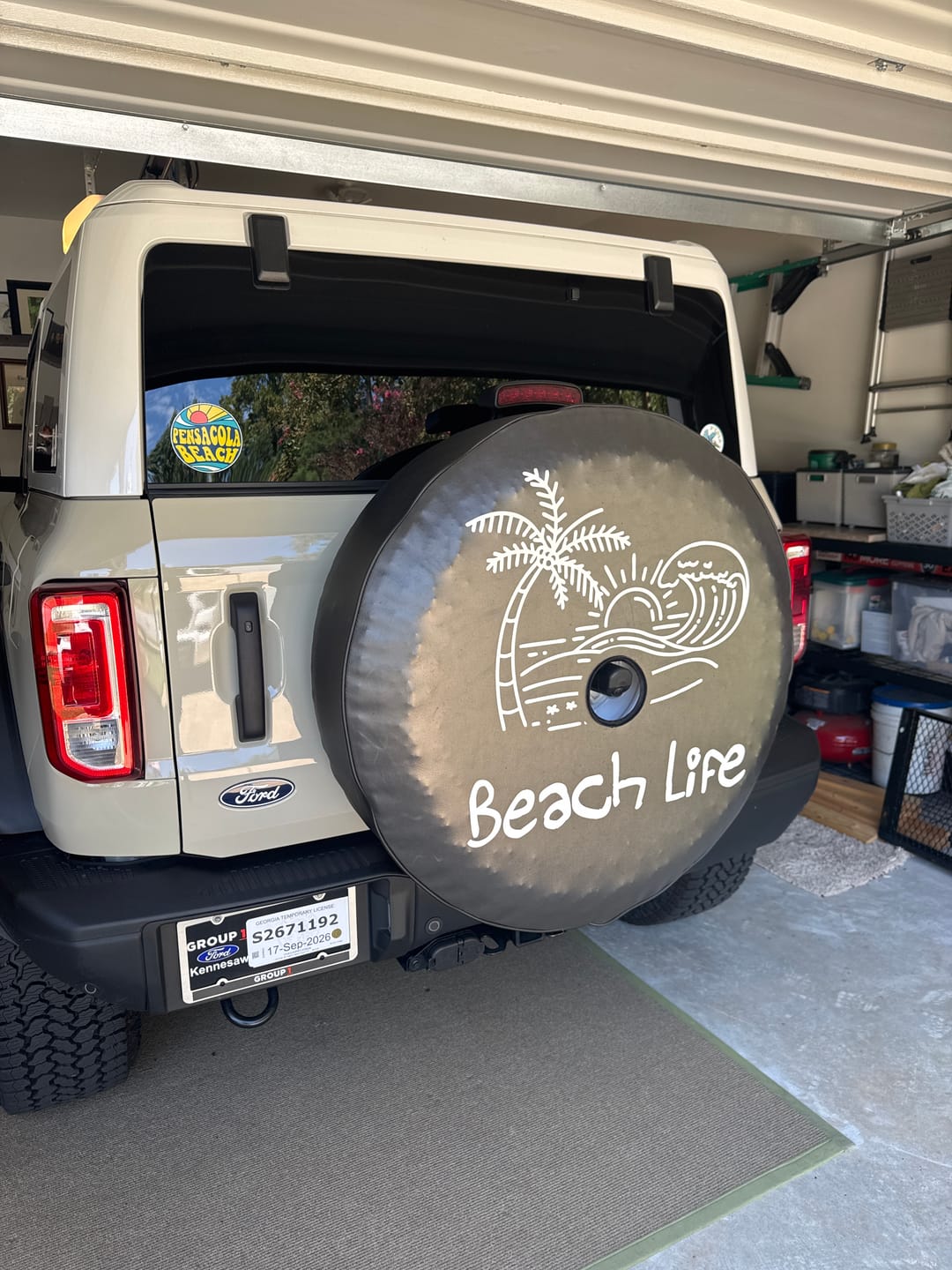 Customer photo review of Beach Life - Tropical Beach Scene Spare Tire Cover for Jeep, Bronco, & More