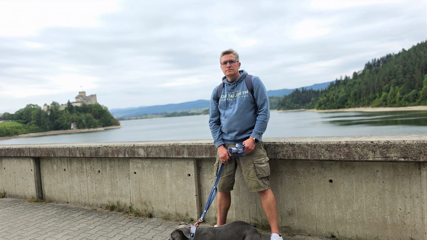 Customer photo review of Smycz z dodatkową rączką - Guard Leash Rose Edition Pastel Blue