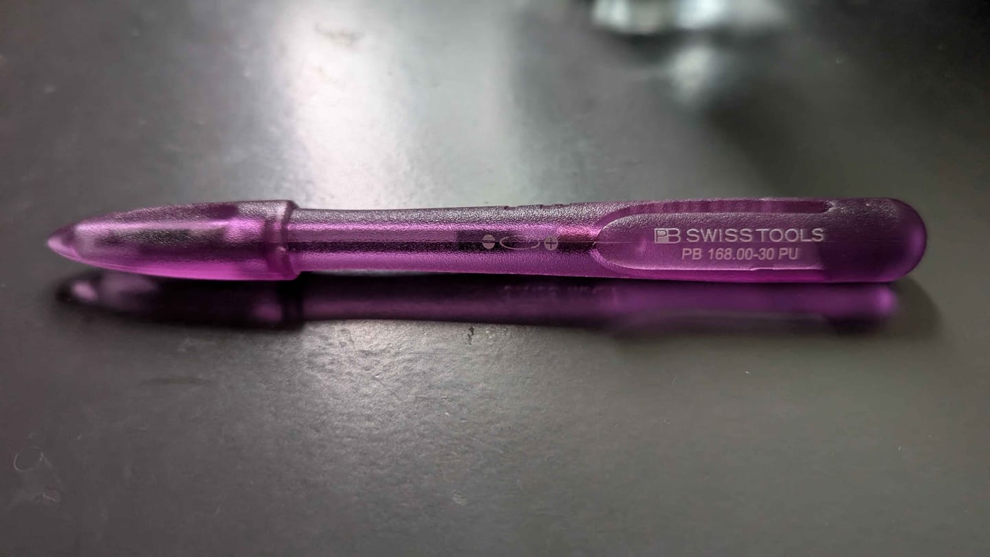 Customer photo review of PB Swiss Tools PB 168.00 Purple Insider Pen-Pocket Tool 3.5 mm